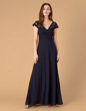 Julie Lace Bodice Maxi Dress, Blue (NAVY), large