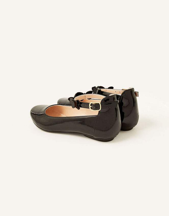 Patent Butterfly Strap Ballerina Flats , Black (BLACK), large