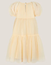 Leila Floral Embellished Party Dress, Yellow (LEMON), large