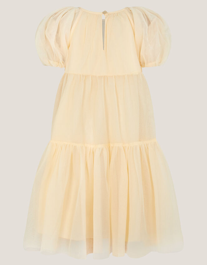 Leila Floral Embellished Party Dress, Yellow (LEMON), large