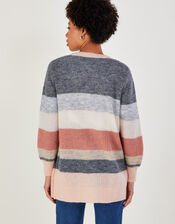 Stripe Cardigan with Recycled Polyester, Multi (MULTI), large