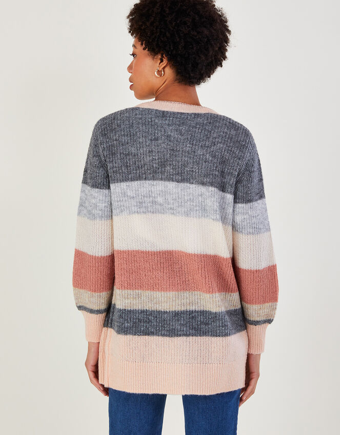 Stripe Cardigan with Recycled Polyester, Multi (MULTI), large