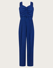 Sleeveless Crinkle Jumpsuit, Blue (BLUE), large