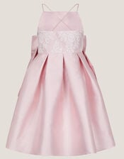 Juniper Satin Lace Bow Bridesmaid Dress, Pink (PINK), large