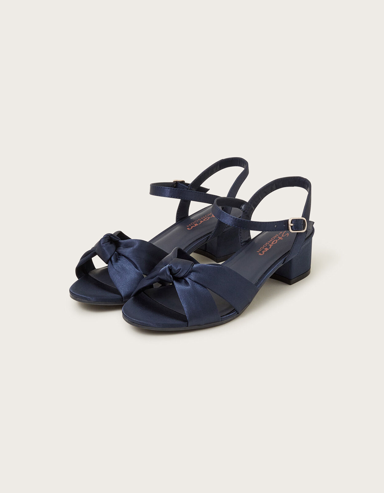 Navy small heel sandals clearance