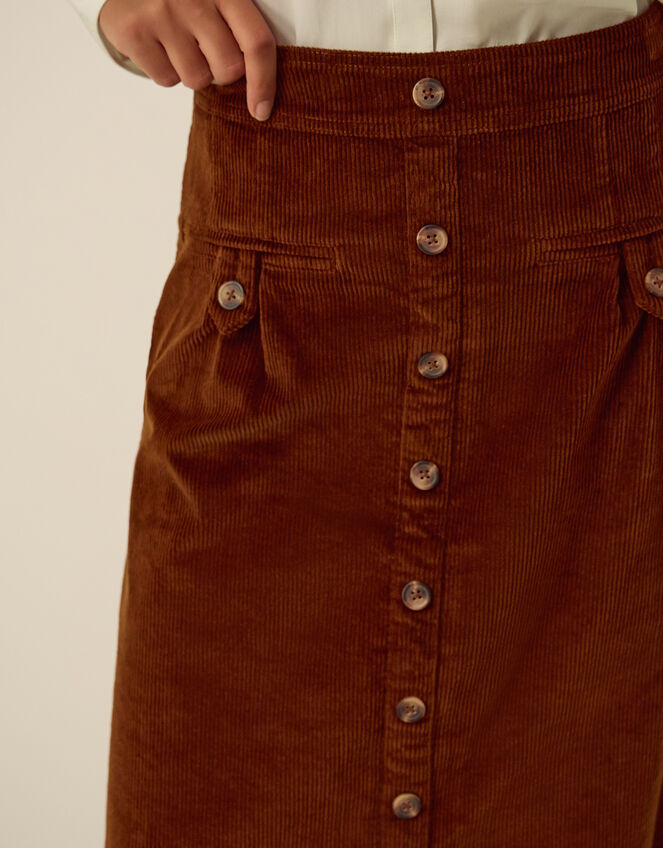Nicky Corduroy Midi Skirt, Cognac (COGNAC), large