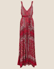 Scarf Print Jersey Maxi Dress, Red (RED), large