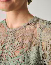 Monica Lace Bridesmaid Dress, Green (PALE GREEN), large