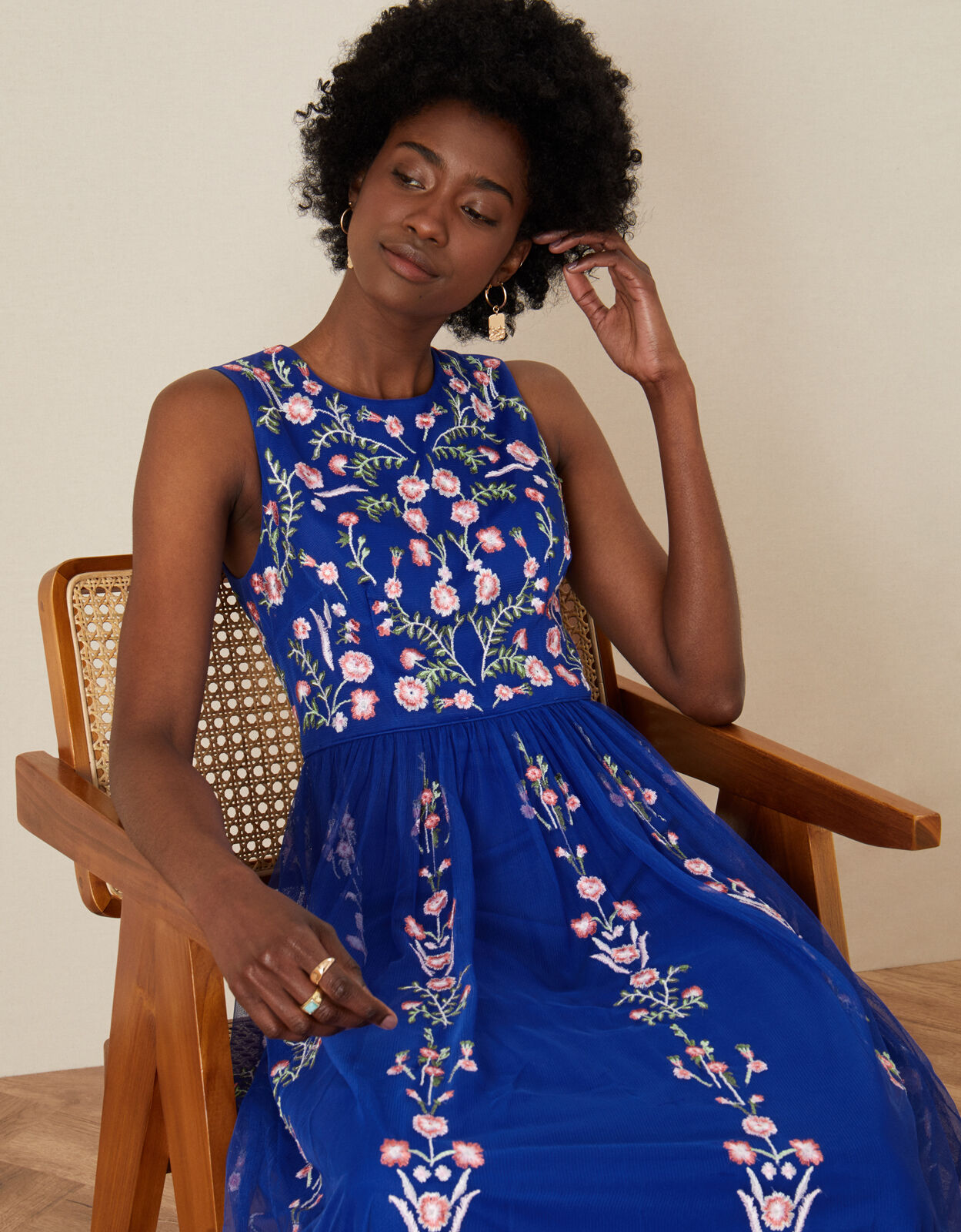 Monsoon blue floral dress 2025