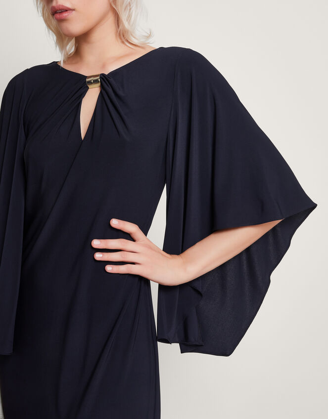 Fee Flute Sleeve Dress, Blue (NAVY), large