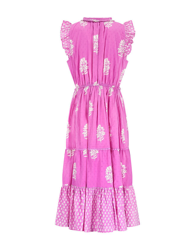 East Sleeveless Tiered Print Dress, Pink (PINK), large