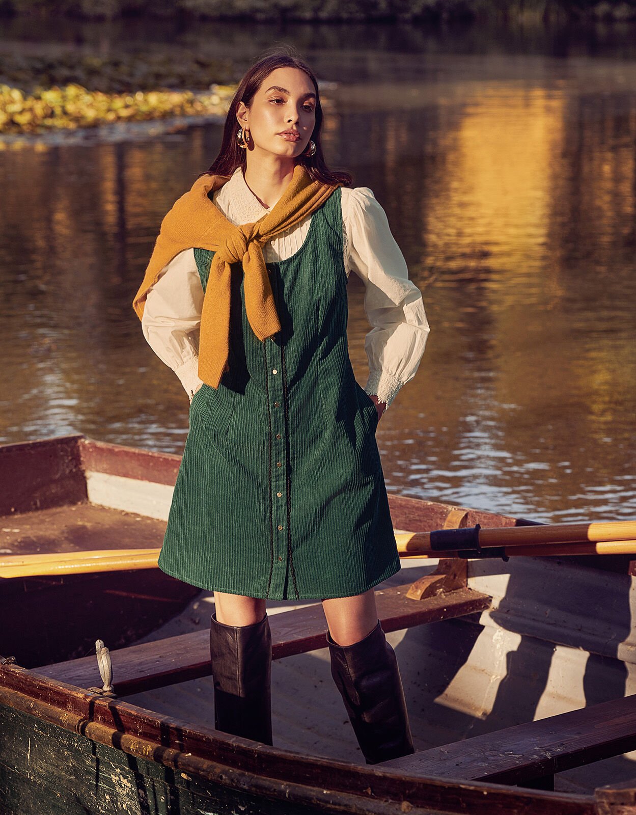 Cord pinny dress store