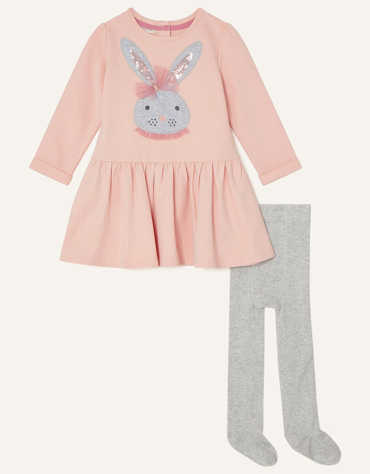 Baby Bunny Dress and Tights Set Pink