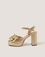 Iona Bow Platform Heels, Gold (GOLD), large
