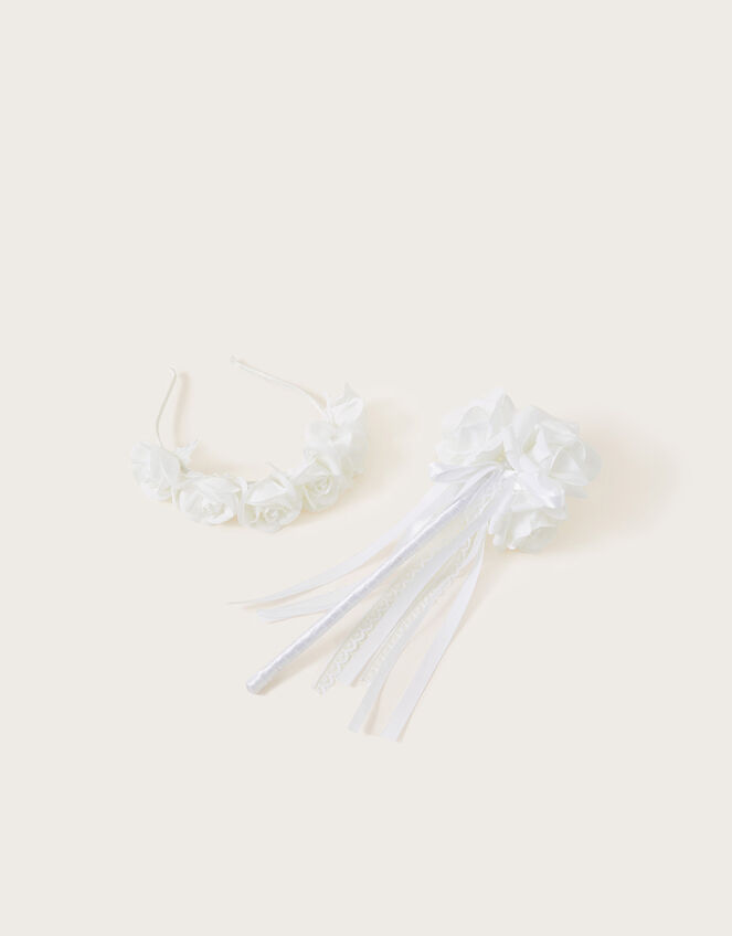 Bridesmaid Flower Hairband and Posie Set, , large