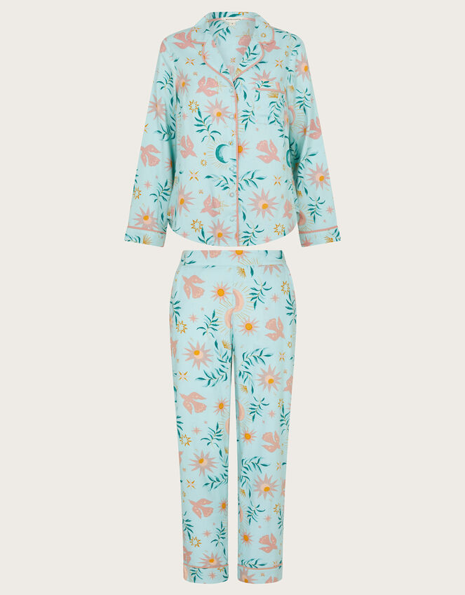 Celeste Celestial Print Pyjama Set, Teal (TEAL), large