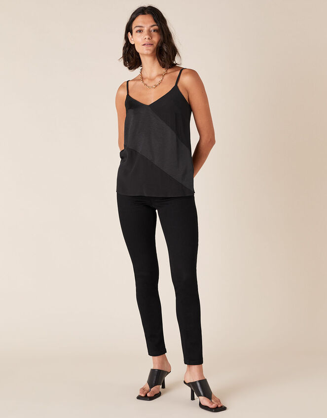 Satin Cami Top with LENZING™ ECOVERO™ , Black (BLACK), large