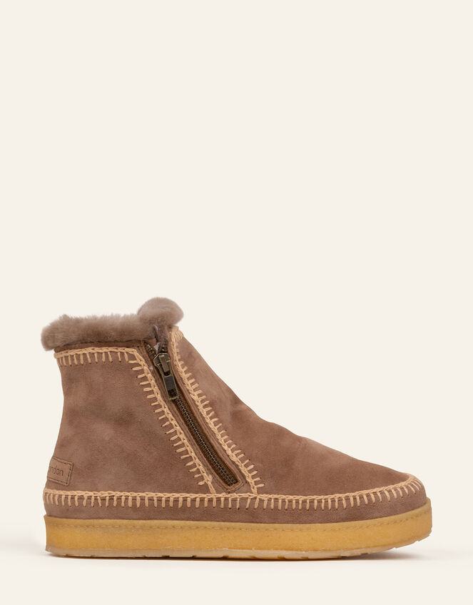 Laidback London Setsu Suede Ankle Boots, Camel (BEIGE), large