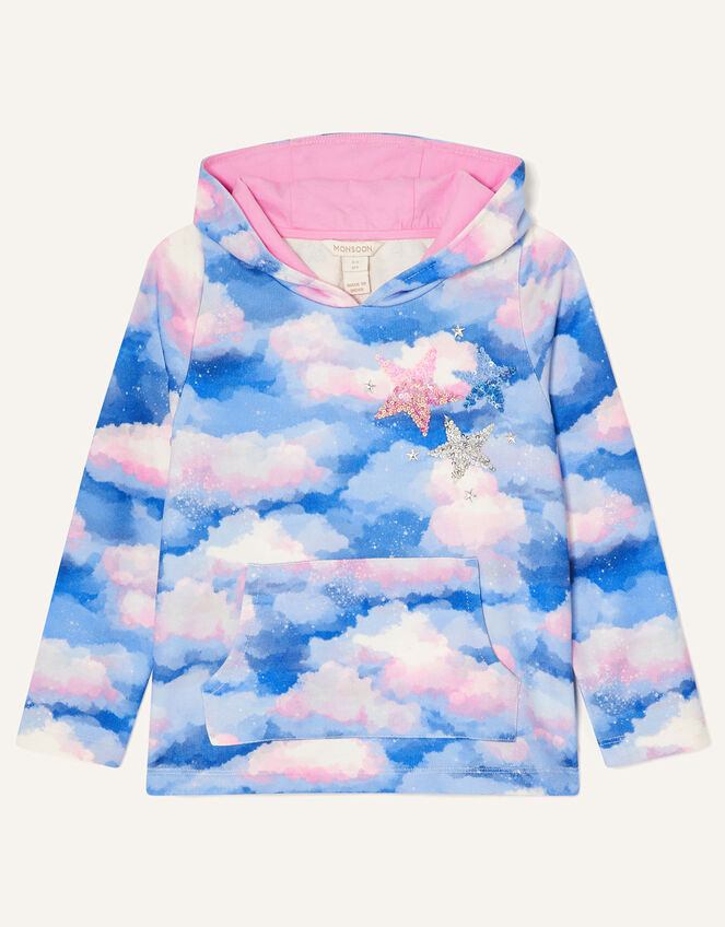 Sequin Star Cloud Print Hoody, Multi (MULTI), large