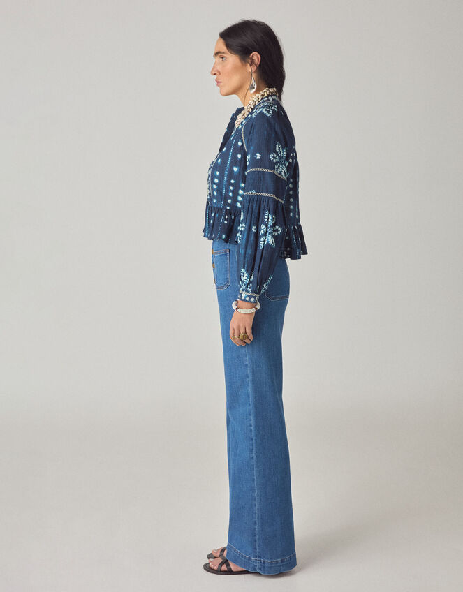 Maison Hotel Sora Print Blouse, Blue (NAVY), large