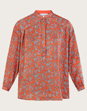 One Hundred Stars Print Darcy Shirt, Orange (ORANGE), large