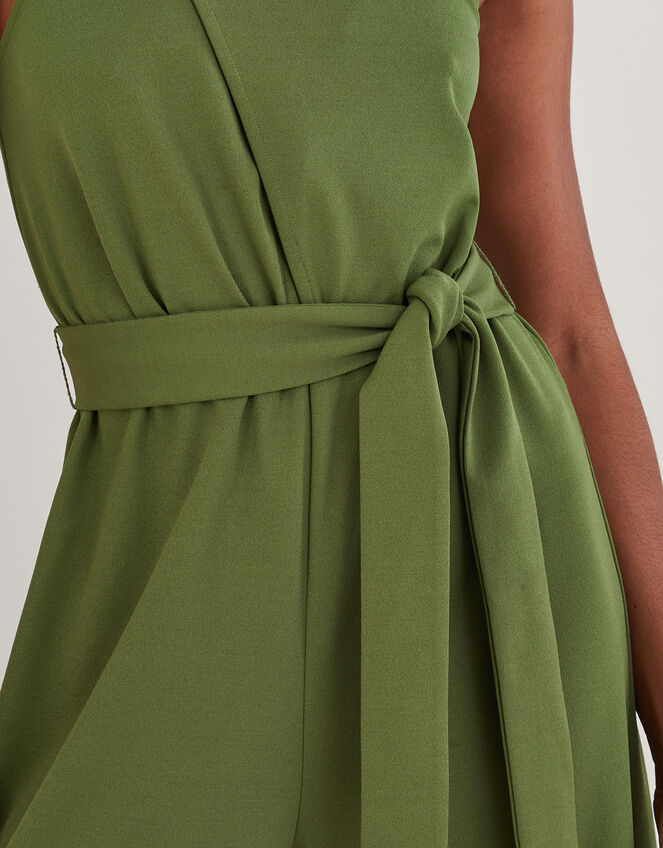 Jersey Smart Cross-over Jumpsuit, Green (KHAKI), large