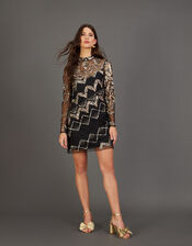 Finnley Embellished Tunic Dress, Black (BLACK), large