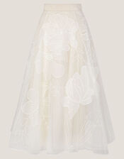 Rosie Embroidered Floral Wedding Skirt, Ivory (IVORY), large