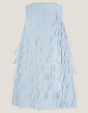 Jazzy Scallop Frill Shift Dress, Blue (BLUE), large