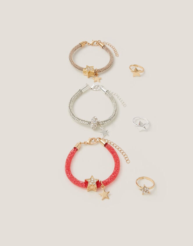 6-Pack Tube Bracelets & Star Rings, , large