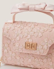 Floral Embroidered Bow Handle Bag, , large