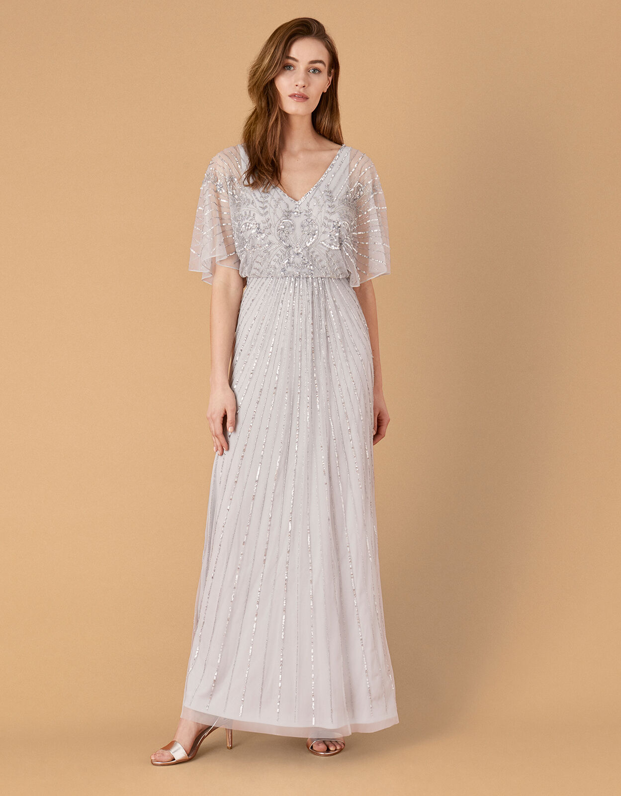 Monsoon blue tatiana embellished maxi dress top