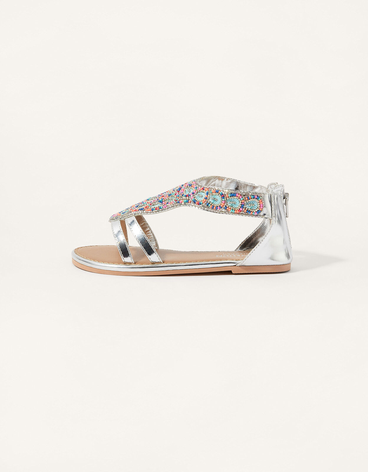Colour Beaded Sandals Multi