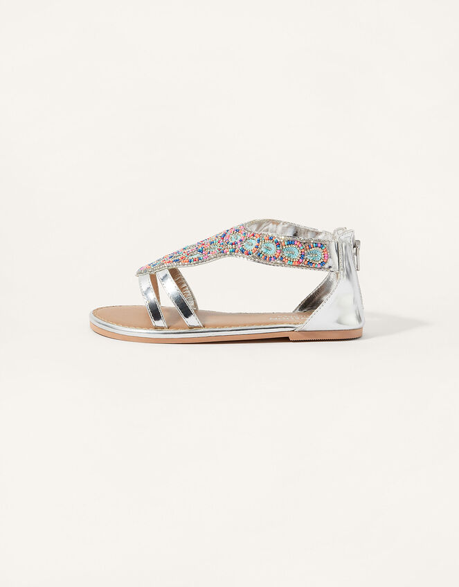 Colour Beaded Sandals, Multi (MULTI), large