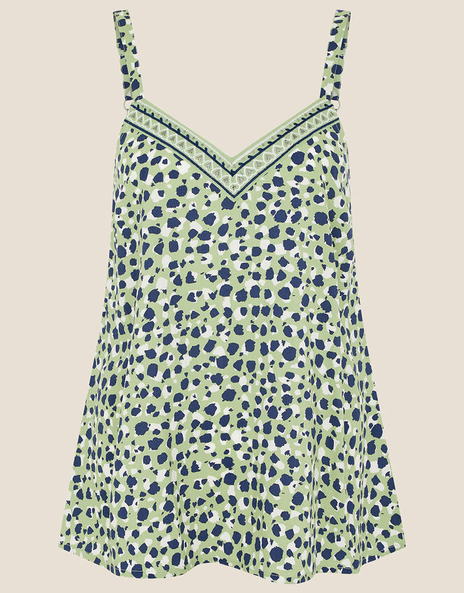 Animal Print Cami in LENZING™ ECOVERO™, Green (GREEN), large