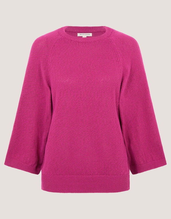 Codie &frac34; Sleeve Sweater, Pink (PINK), large