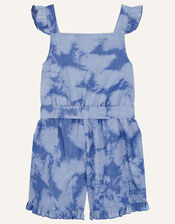 Sequin Rainbow Tie Dye Playsuit, Blue (BLUE), large