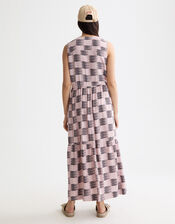 Scotch & Soda Sleeveless Feather Print Midi Dress, Pink (PINK), large