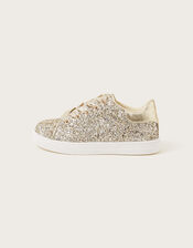 Sparkle Glitter Trainers, Gold (GOLD), large