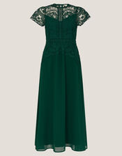 Monica Lace Midi Bridesmaid Dress, Green (GREEN), large