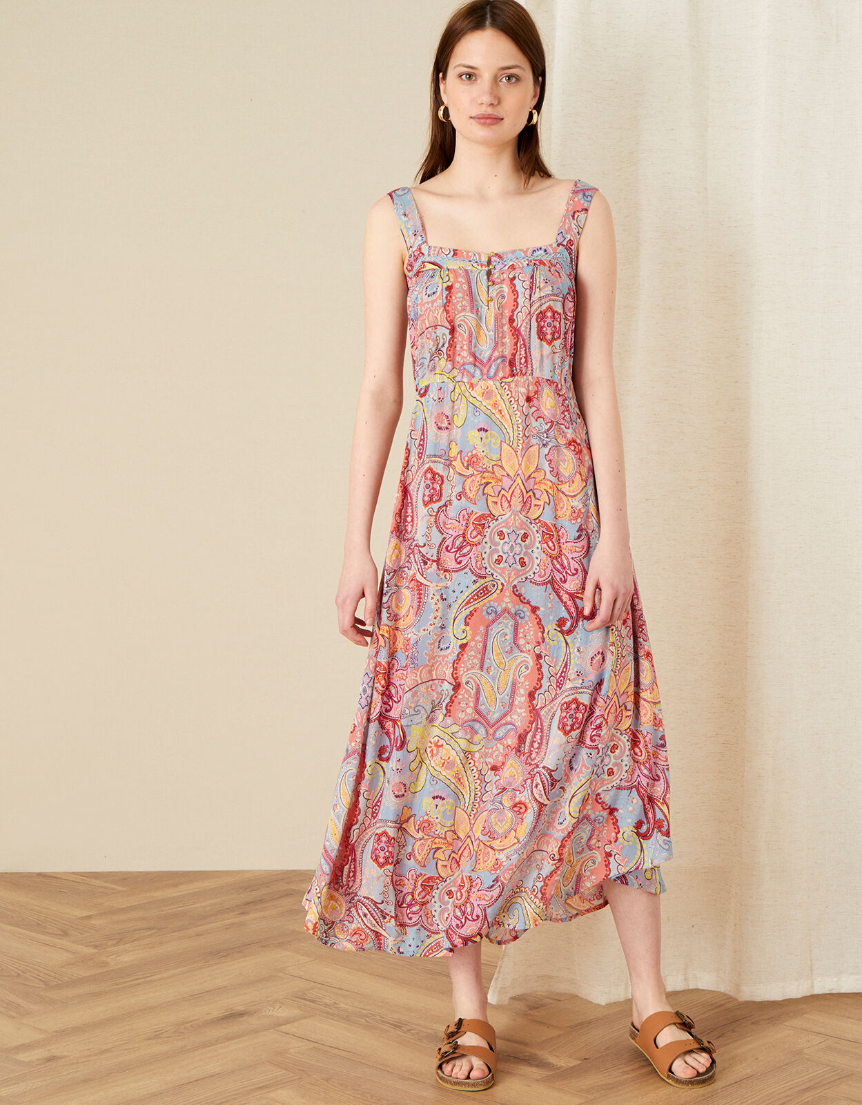 Paisley Print Midi Dress Blue | Beach