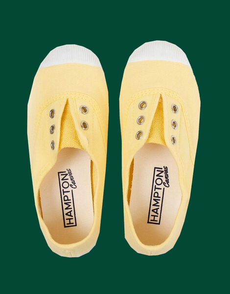 Hampton Canvas Plum Plimsolls, Yellow (LEMON), large
