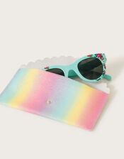 Floral Printed Sunglasses with Case, , large