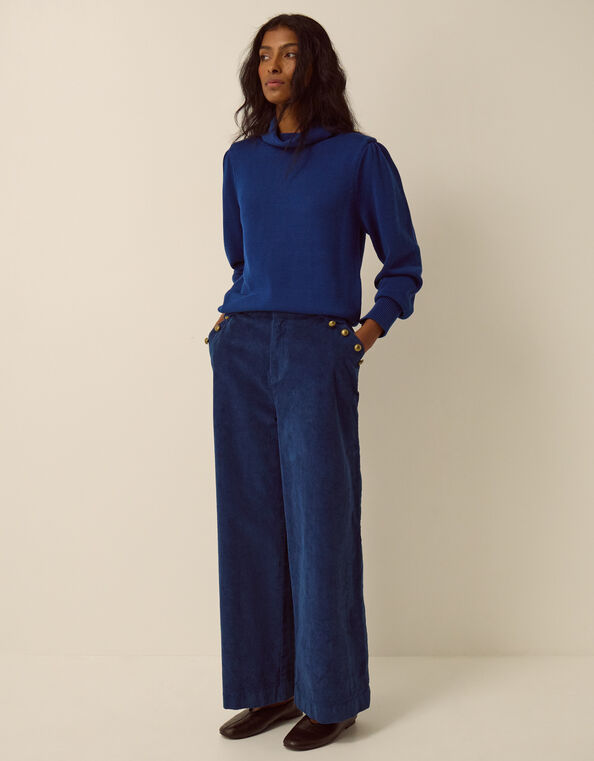 Lucy Corduroy Wide Leg Pants, Blue (COBALT), large