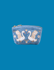 Elizabeth Scarlett Swan Garden Velvet Coin Purse, , large