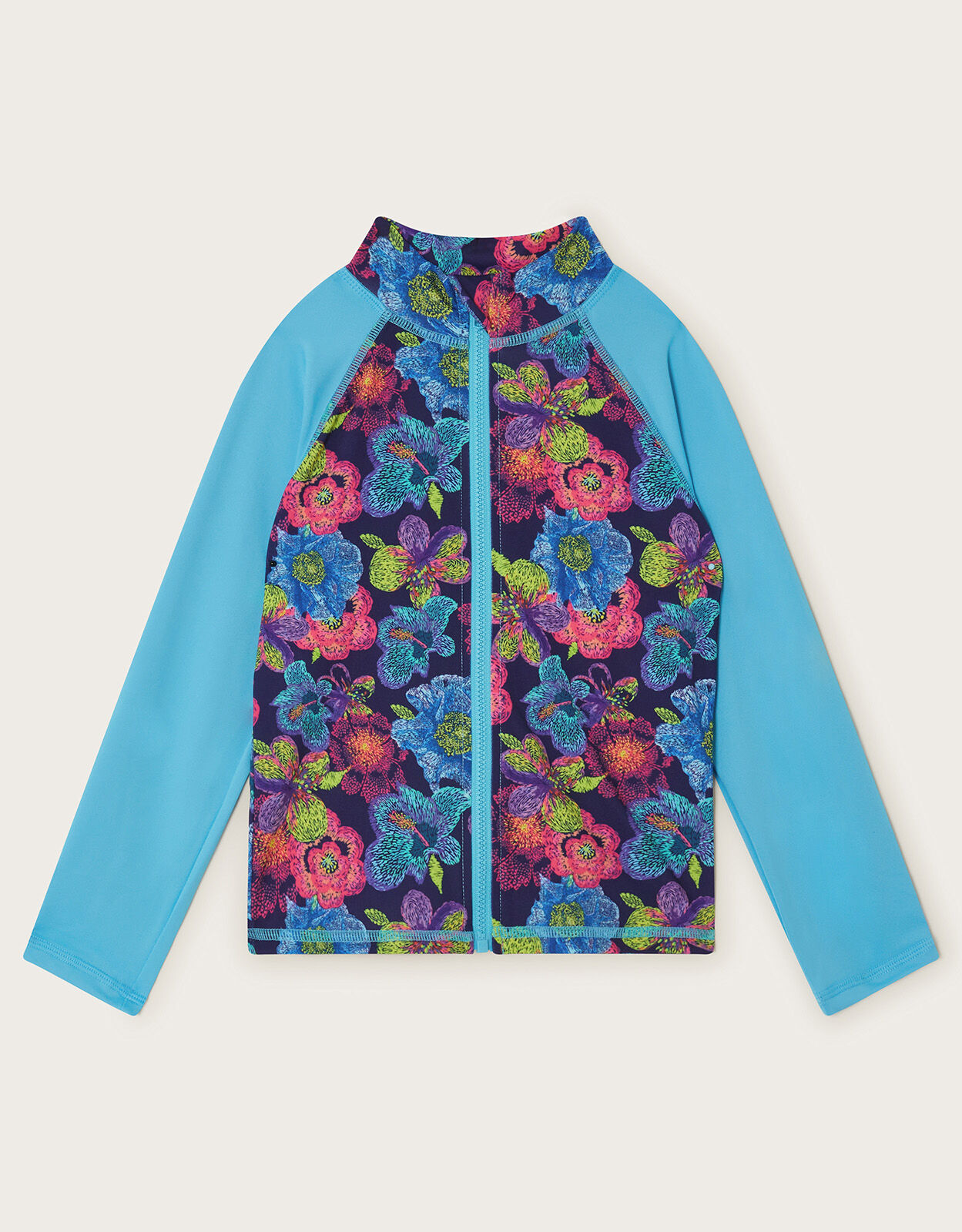 Sketchy Floral Swim Top Blue Girls Beach Swimwear Monsoon Global