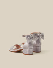 Open-Toe Bow Metallic Block Heels, Pink (PINK), large