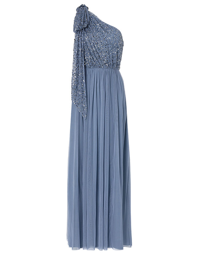 Odell Sustainable Sequin One-Shoulder Maxi Dress, Blue (BLUE), large