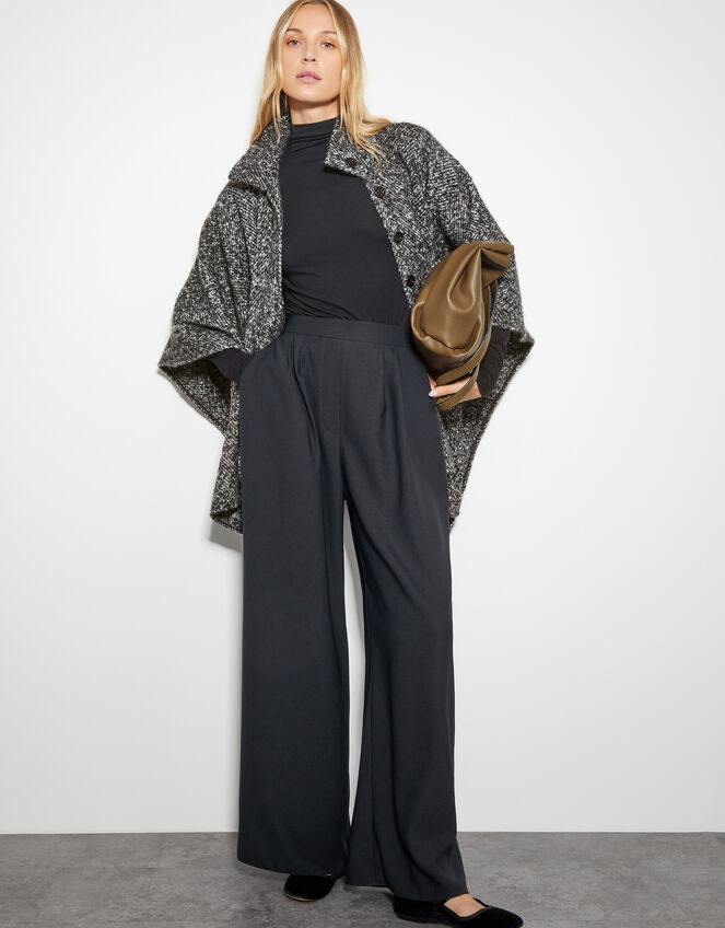 Kiri Belted Tweed Poncho Coat, , large