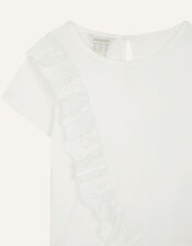 Broderie Frill Top, Ivory (IVORY), large